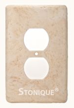 Stonique®  Single Duplex Switch Plate Cover in Cameo